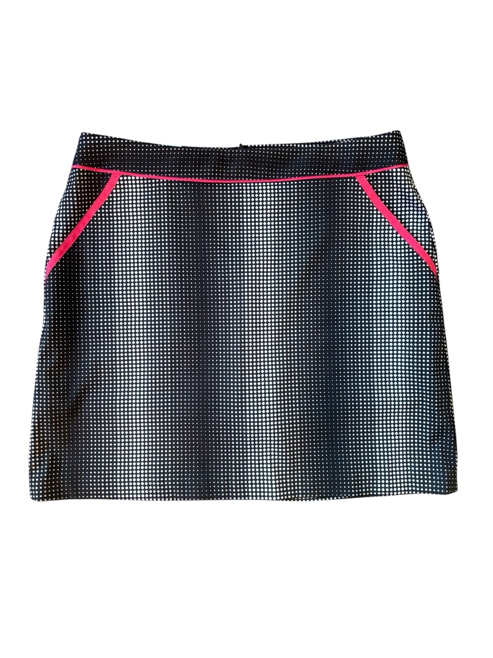 Greg Norman Collection NWT Black and White A-Line Golf Skort with Hot Pink Trim
